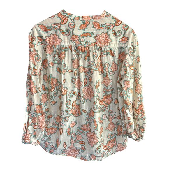 Wrap London Fine Cotton Floral Printed Button Down Blouse - size 10 - Picture 4 of 6